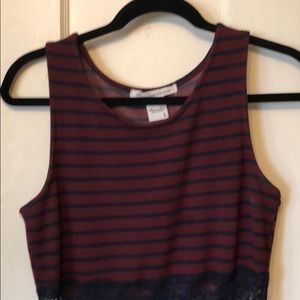 Lace panel mini dress